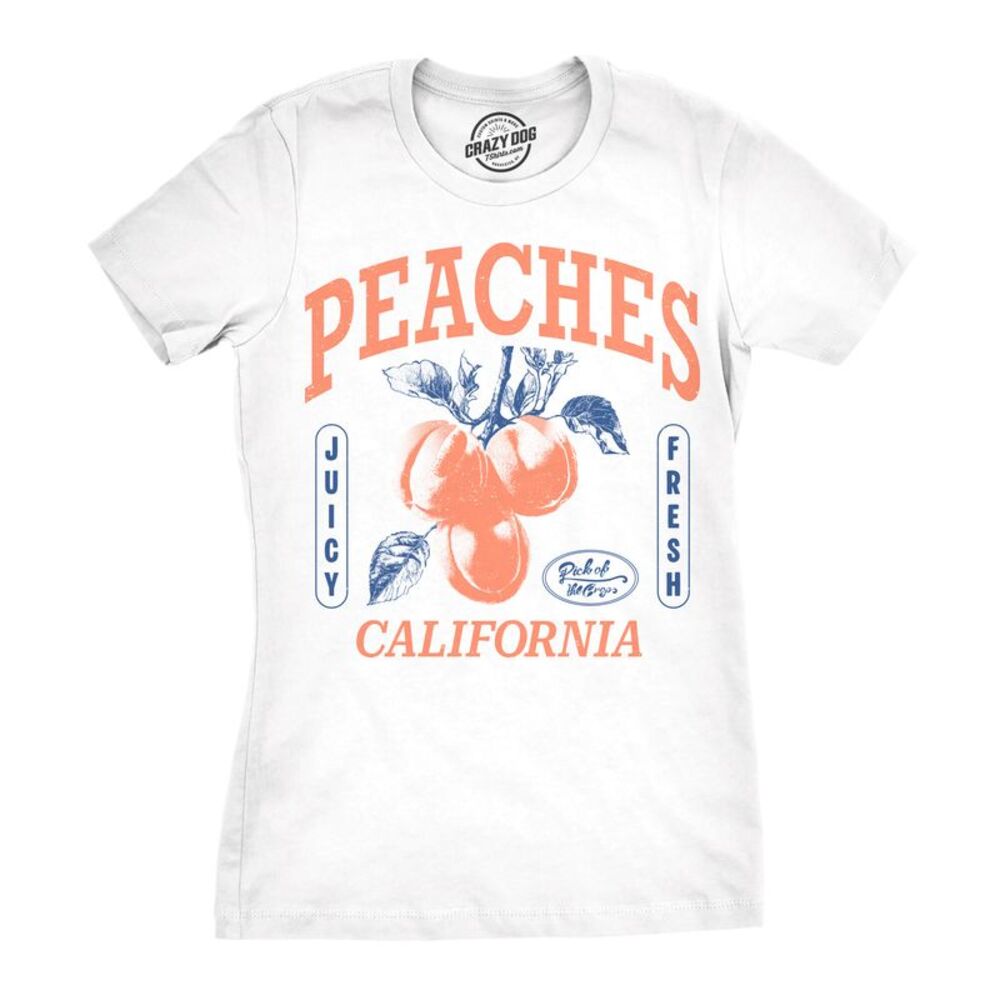 Womens Funny T Shirts Peaches California Sarcastic Fruit Graphic Novelty Tee For - Picture 1 of 4